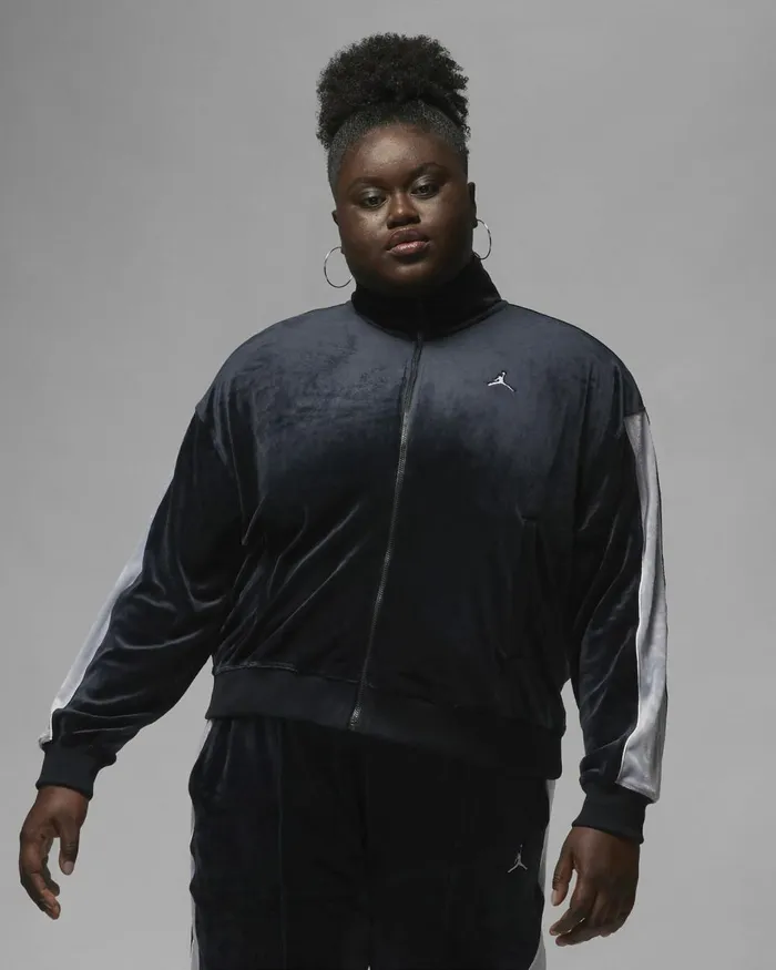 Women Nike Jackets Jordan Flight Blackcement Greysail