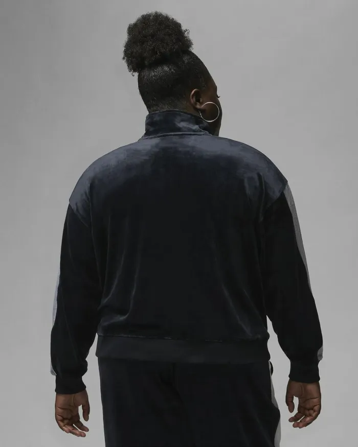 Women Nike Jackets Jordan Flight Blackcement Greysail