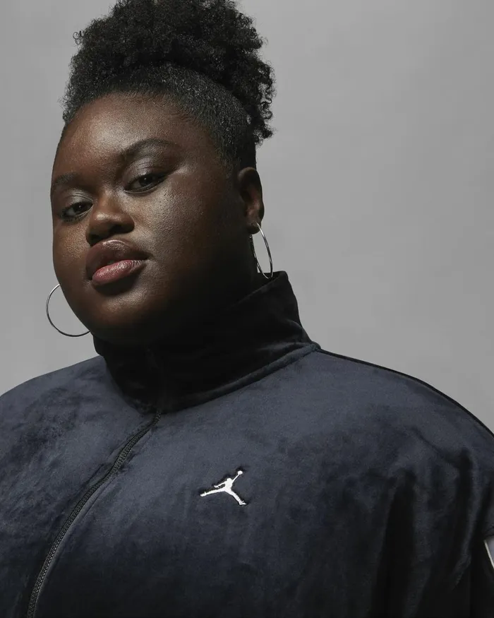 Women Nike Jackets Jordan Flight Blackcement Greysail