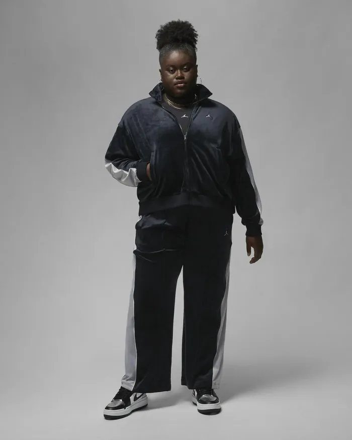 Women Nike Jackets Jordan Flight Blackcement Greysail