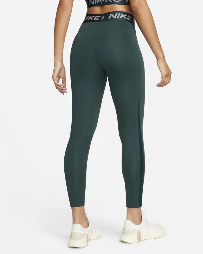 Women Nike Leggings Pro Deep Junglemetallic Silver