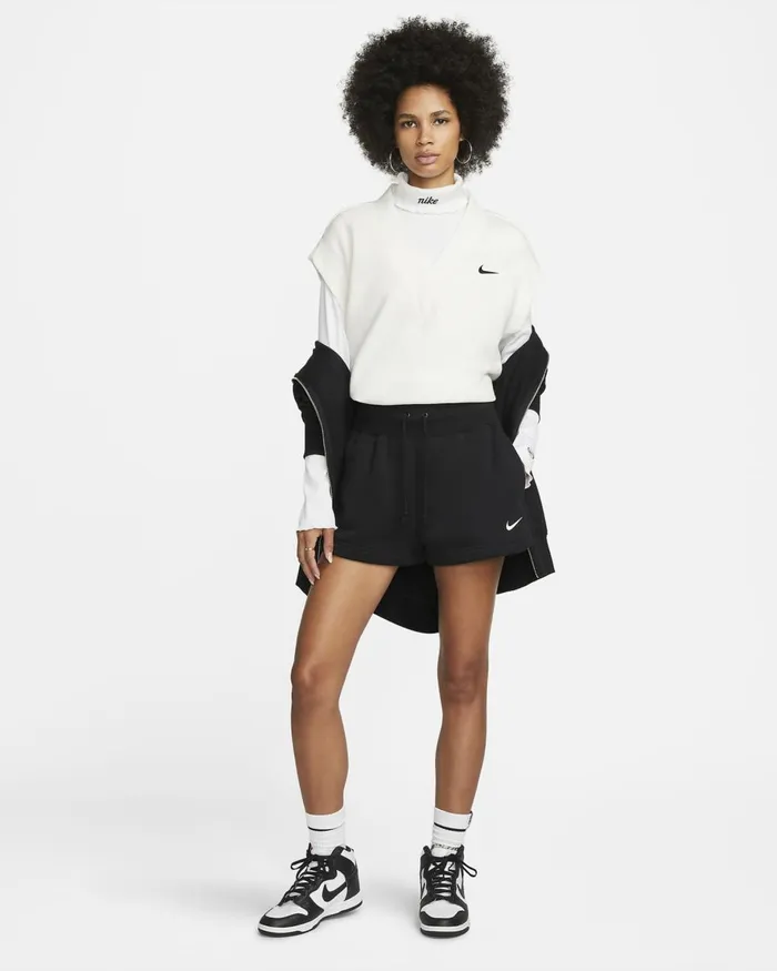 Women Nike Shorts Sportswear Phoenix Fleece Blacksail