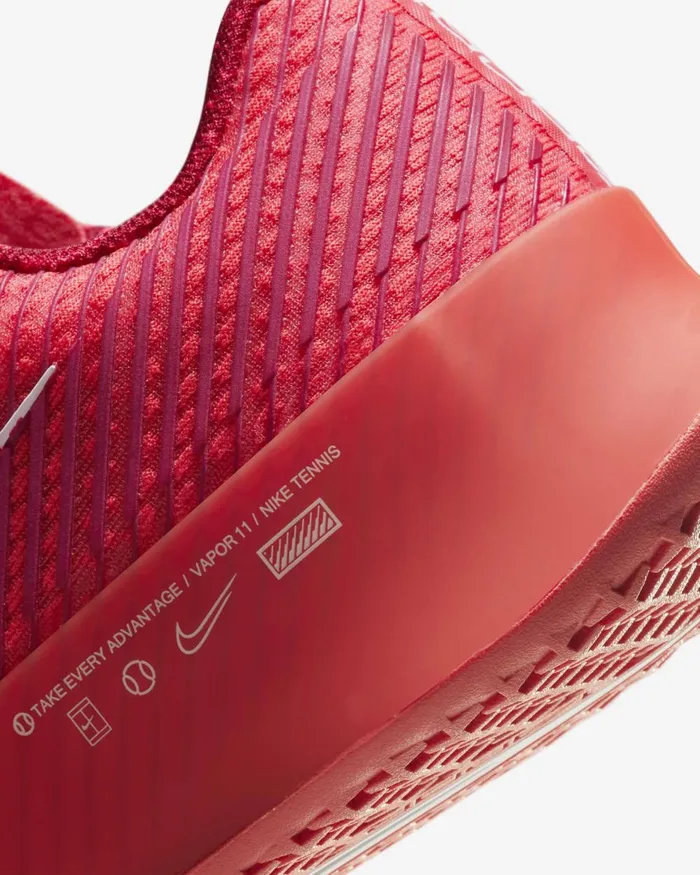 Women Nike Tennis NikeCourt Air Zoom Vapor 11 Ember Glownoble Redwhite