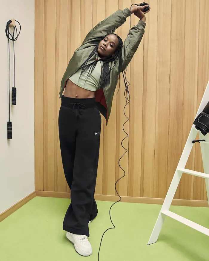 Women Nike Trousers Sportswear Phoenix Fleece Blacksail