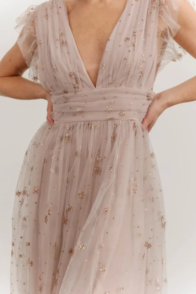 Women Nova Shimmer Maxi Dress Dusty Lilac Baltic Born Embellished and Sequined Women Nova Shimmer Maxi Dress Dusty Lilac Baltic Born Embellished and Sequined