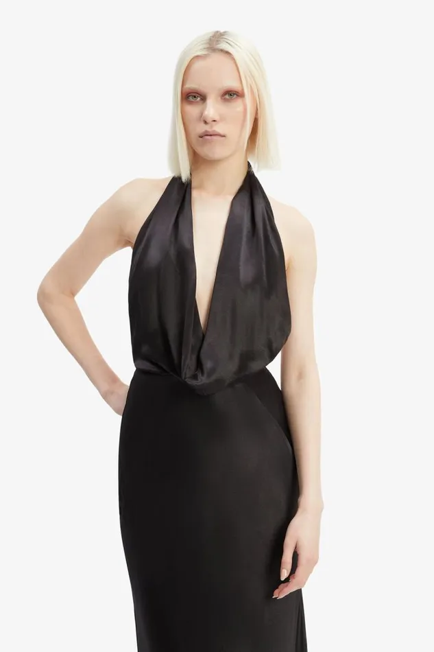 Women Occasion Dresses Bardot Nola Satin Cowl Maxi Dress In Black Black Women Occasion Dresses Bardot Nola Satin Cowl Maxi Dress In Black Black