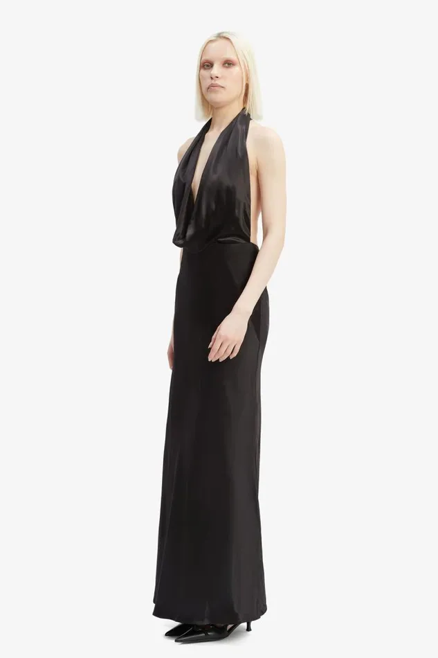 Women Occasion Dresses Bardot Nola Satin Cowl Maxi Dress In Black Black Women Occasion Dresses Bardot Nola Satin Cowl Maxi Dress In Black Black