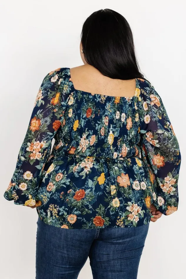 Women Ollie Smocked Top Navy Multi Baltic Born Blouses and Shirts Women Ollie Smocked Top Navy Multi Baltic Born Blouses and Shirts