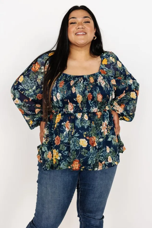 Women Ollie Smocked Top Navy Multi Baltic Born Blouses and Shirts Women Ollie Smocked Top Navy Multi Baltic Born Blouses and Shirts