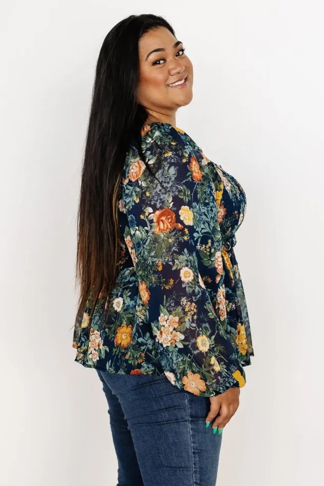 Women Ollie Smocked Top Navy Multi Baltic Born Blouses and Shirts Women Ollie Smocked Top Navy Multi Baltic Born Blouses and Shirts