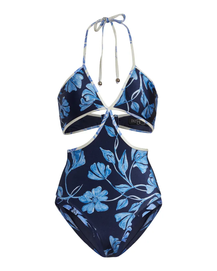 Women One Pieces PatBO Nightflower Cutout Swimsuit FINAL SALE Indigo