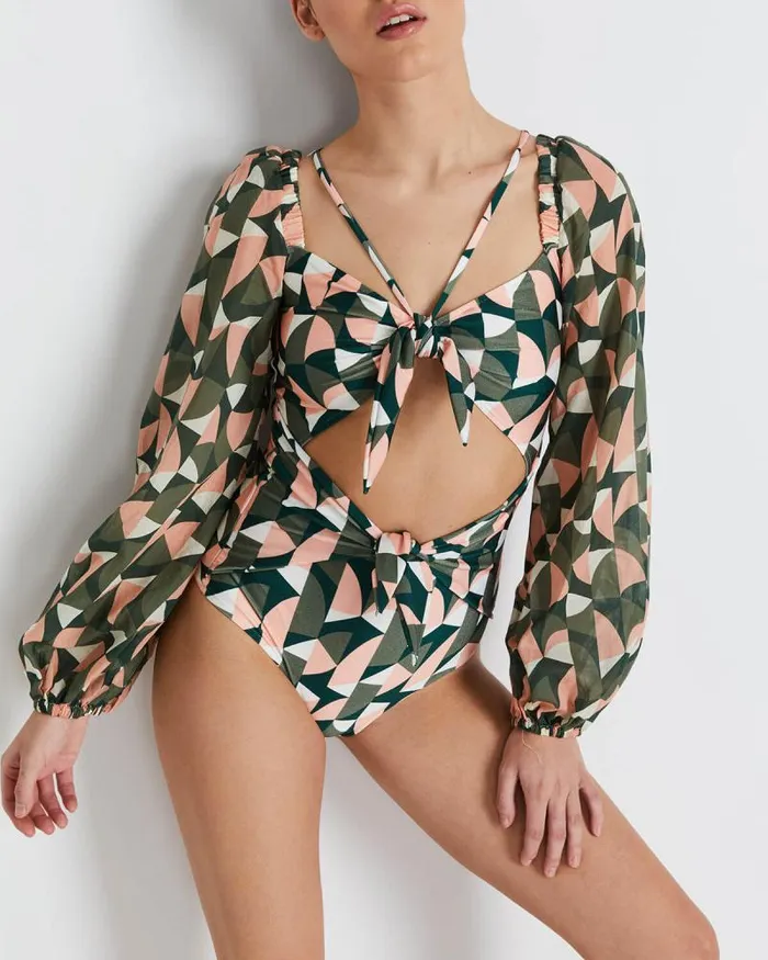 Women One Pieces PatBO Plitka Cutout Bodysuit FINAL SALE Olive