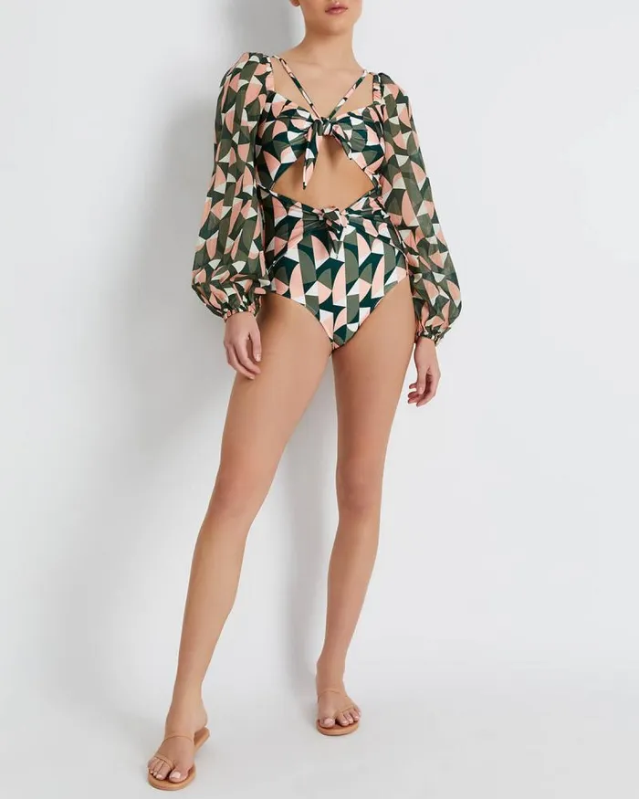 Women One Pieces PatBO Plitka Cutout Bodysuit FINAL SALE Olive