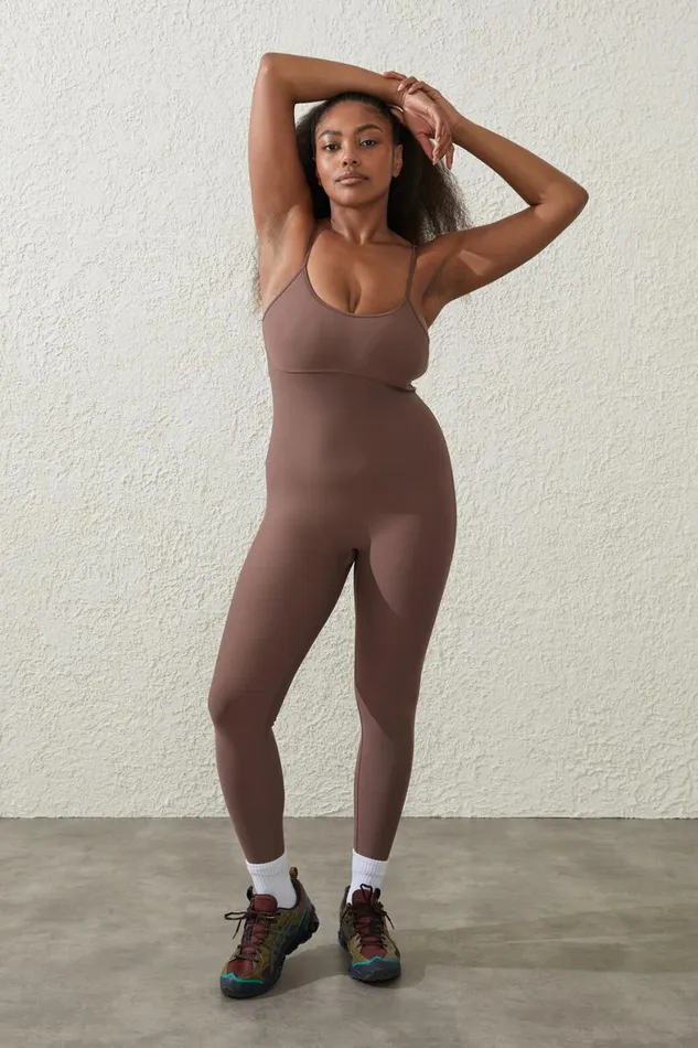 Women Onesies Cotton On Fleece Lined Full Length Onesie Deep Taupe