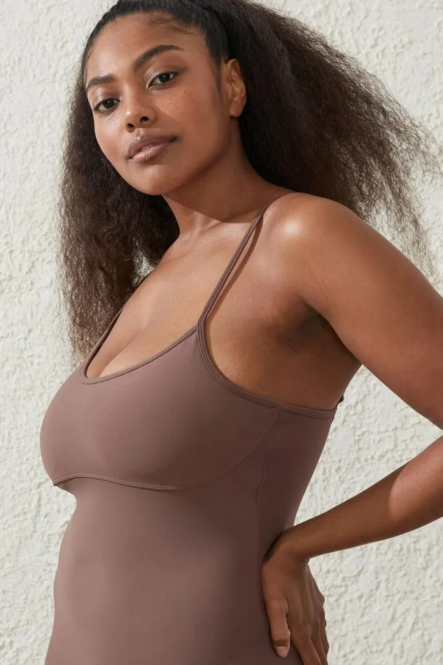 Women Onesies Cotton On Fleece Lined Full Length Onesie Deep Taupe