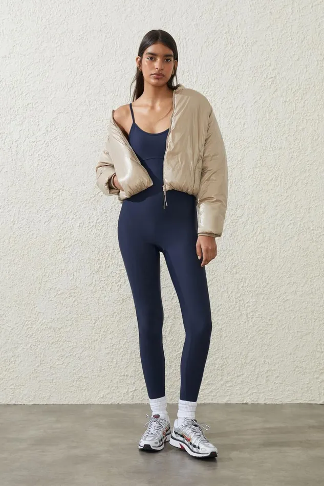 Women Onesies Cotton On Fleece Lined Full Length Onesie Oceanic Navy