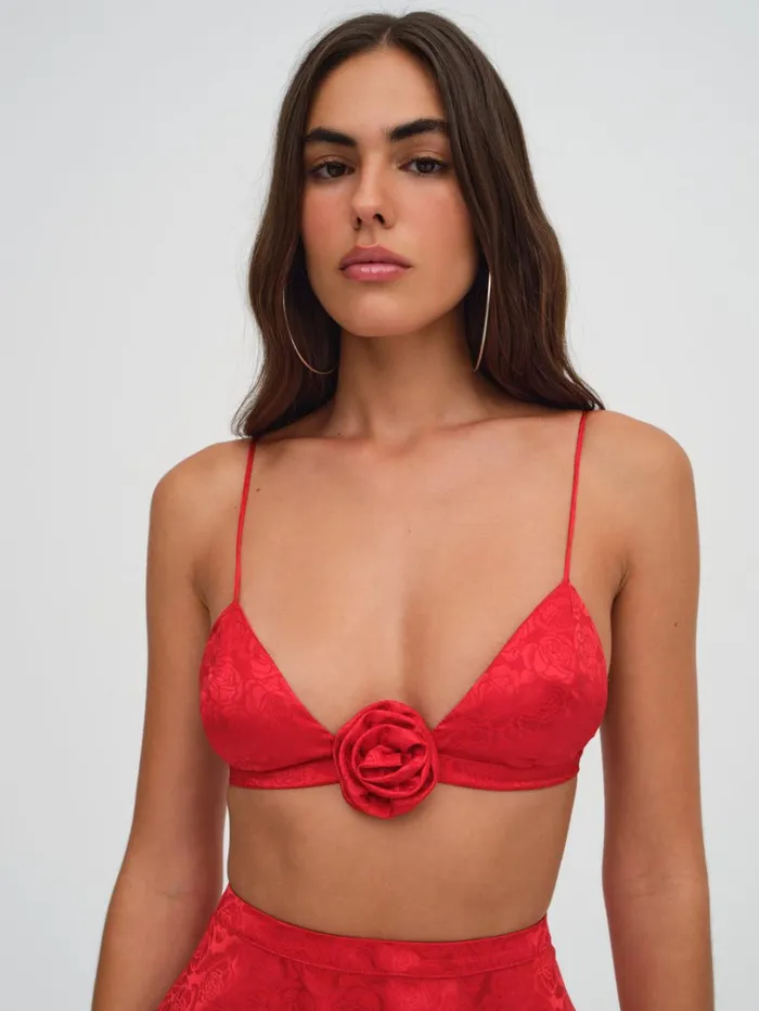 Women Otessa Rose Bralette Red For Love and Lemons Tops