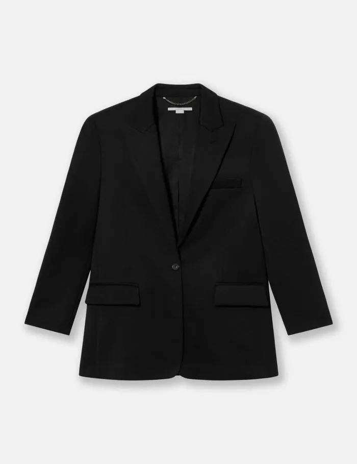 Women Oversized Peak Lapel Blazer Black Stella McCartney Coats And Jackets