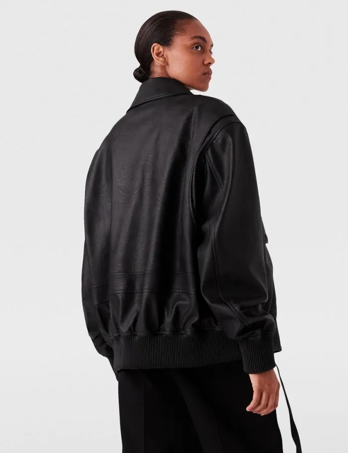 Women Oversized Vegan Bomber Jacket Black Stella McCartney Coats And Jackets Women Oversized Vegan Bomber Jacket Black Stella McCartney Coats And Jackets