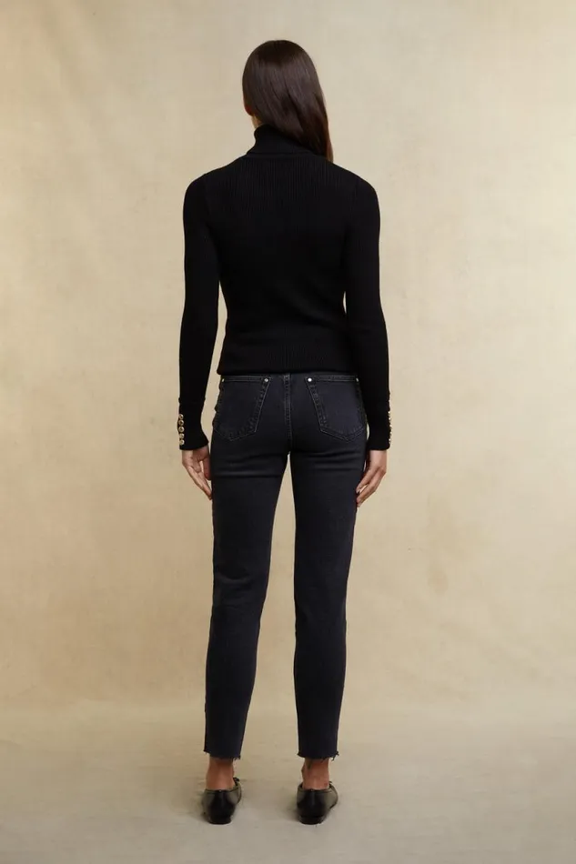 Women Painswick Roll Neck Black Holland Cooper Knitwear