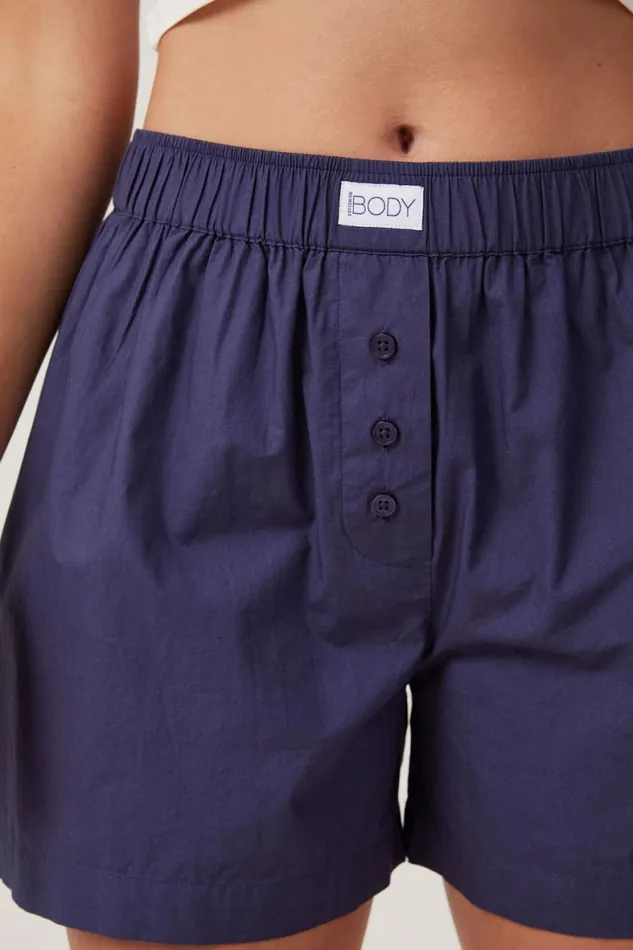 Women Pajamas Cotton On Boyfriend Boxer Short Midnight Rain