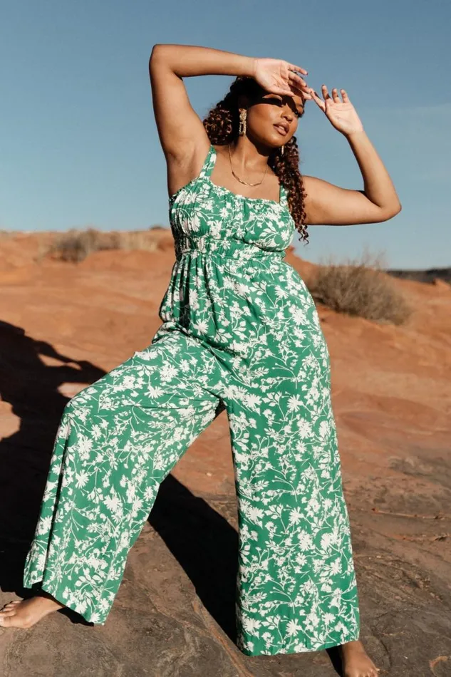 Women Palisades Tank Jumpsuit Green Print Baltic Born Jumpsuits and Rompers