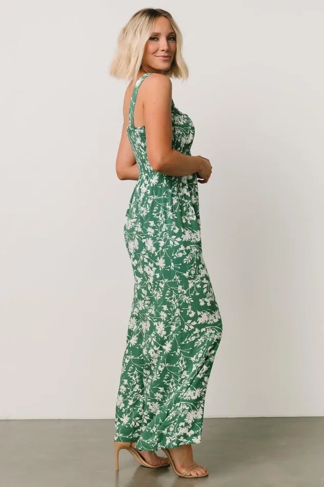 Women Palisades Tank Jumpsuit Green Print Baltic Born Jumpsuits and Rompers