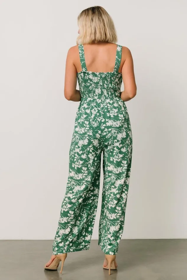 Women Palisades Tank Jumpsuit Green Print Baltic Born Jumpsuits and Rompers
