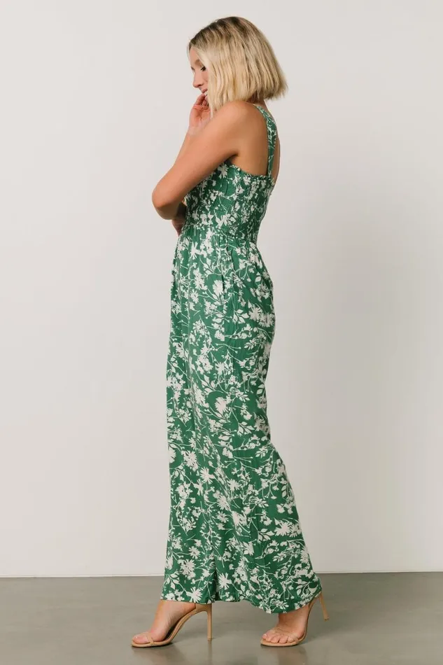 Women Palisades Tank Jumpsuit Green Print Baltic Born Jumpsuits and Rompers