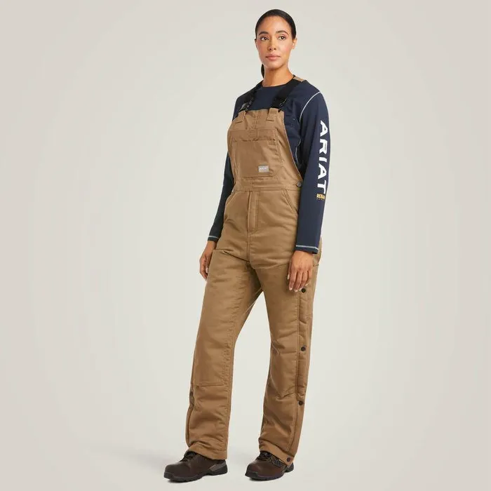 Women Pants and Shorts Ariat Rebar DuraCanvas Stretch Insulated Bib Field Khaki Women Pants and Shorts Ariat Rebar DuraCanvas Stretch Insulated Bib Field Khaki