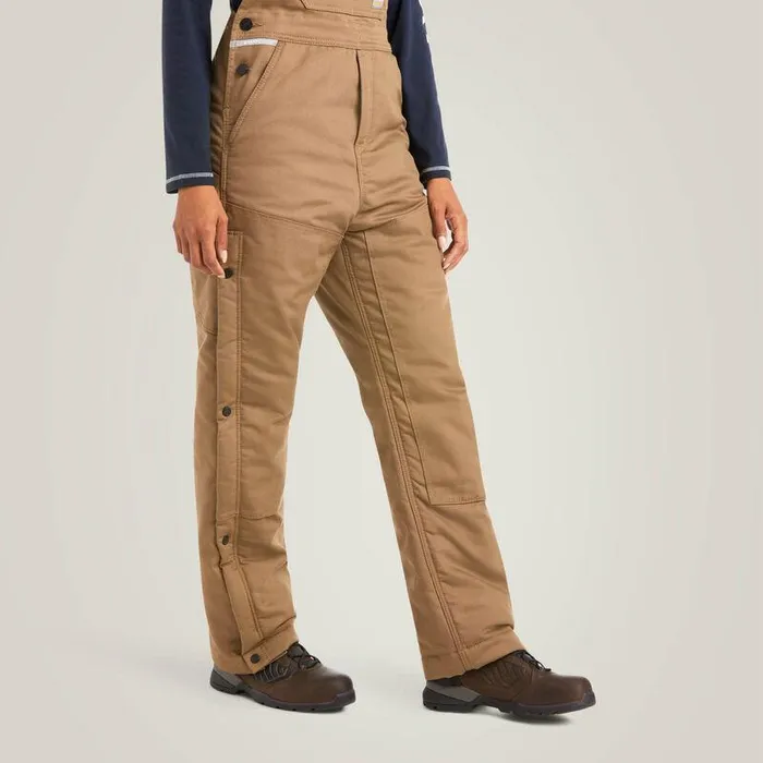 Women Pants and Shorts Ariat Rebar DuraCanvas Stretch Insulated Bib Field Khaki Women Pants and Shorts Ariat Rebar DuraCanvas Stretch Insulated Bib Field Khaki