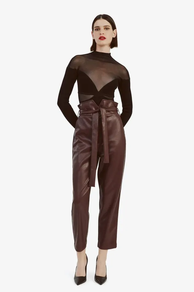 Women Pants Bardot Debbie Vegan Leather Pant In Deep Plum Deep Plum Women Pants Bardot Debbie Vegan Leather Pant In Deep Plum Deep Plum
