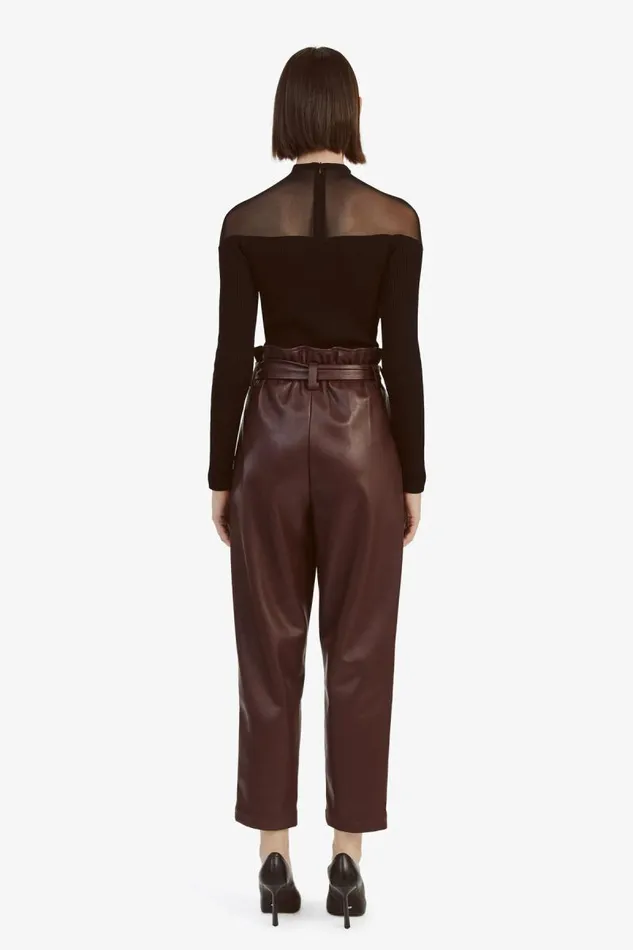 Women Pants Bardot Debbie Vegan Leather Pant In Deep Plum Deep Plum Women Pants Bardot Debbie Vegan Leather Pant In Deep Plum Deep Plum