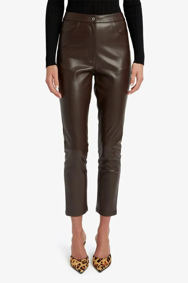 Women Pants Bardot Pearson Vegan Leather Pant In Dark Chocolate Dark Chocolate
