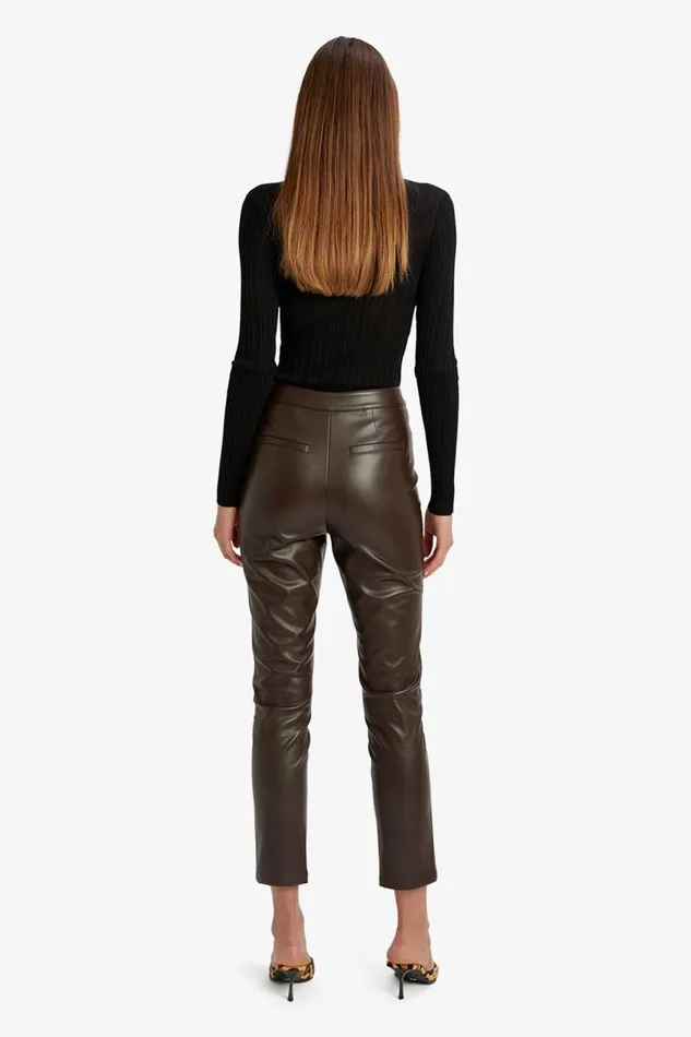 Women Pants Bardot Pearson Vegan Leather Pant In Dark Chocolate Dark Chocolate