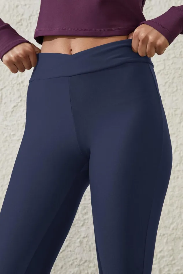 Women Pants Cotton On Fleece Lined Full Length Flare Oceanic Navy