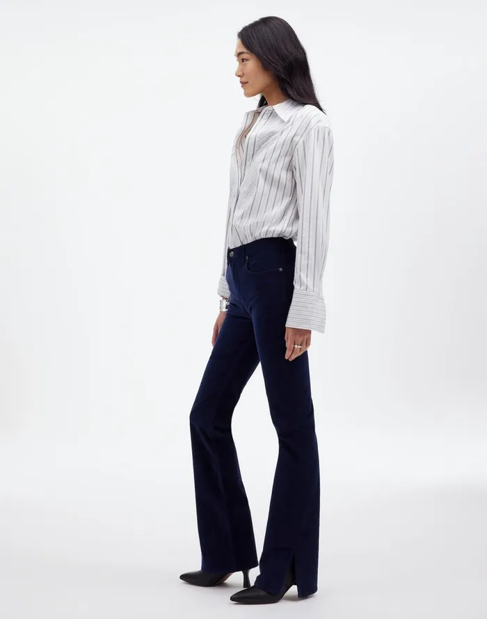 Women Pants Madewell Kick Out FullLength Pants In Garment Dye Corduroy True Midnight