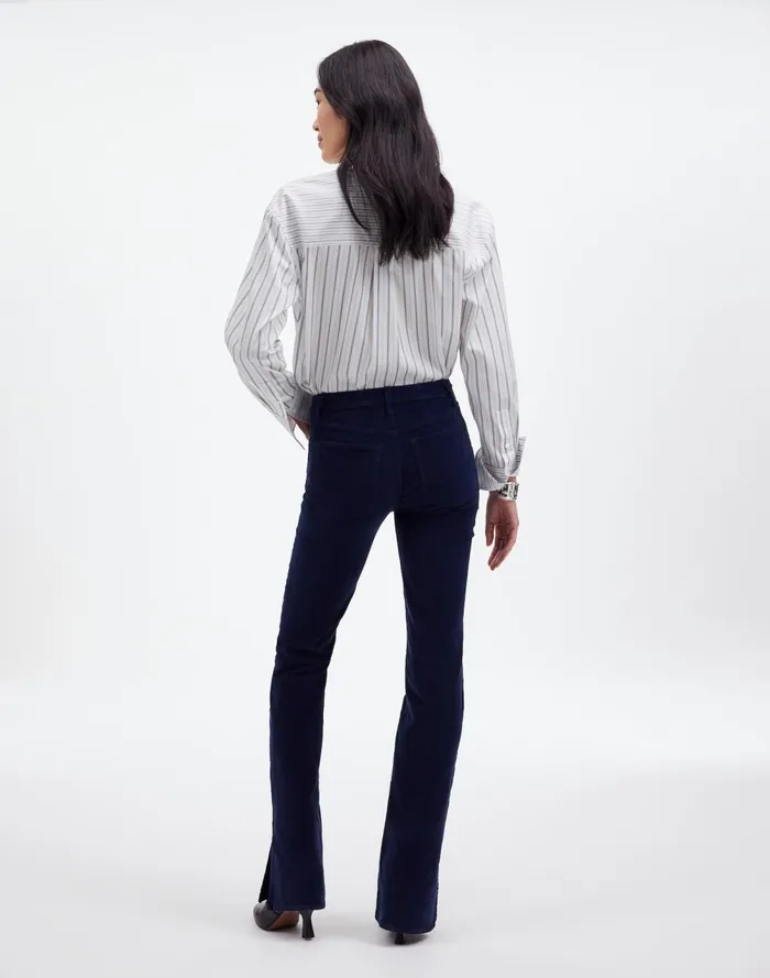 Women Pants Madewell Kick Out FullLength Pants In Garment Dye Corduroy True Midnight