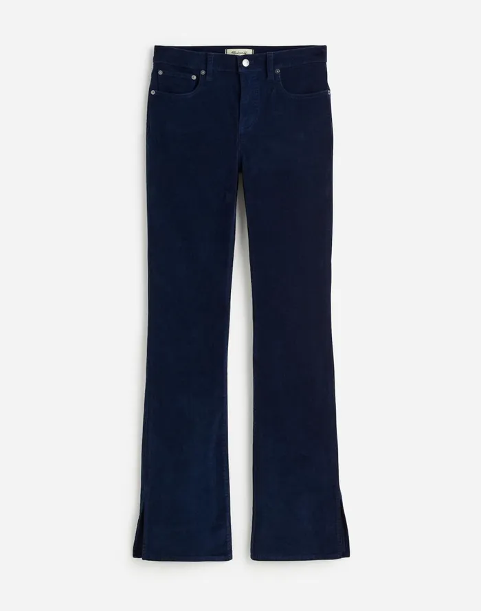 Women Pants Madewell Kick Out FullLength Pants In Garment Dye Corduroy True Midnight