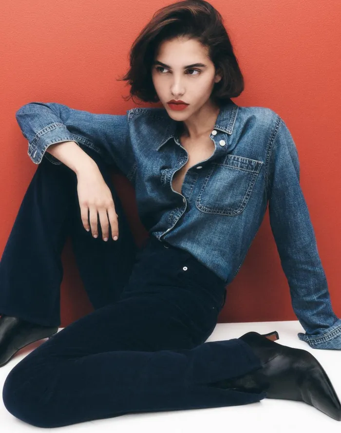 Women Pants Madewell Kick Out FullLength Pants In Garment Dye Corduroy True Midnight