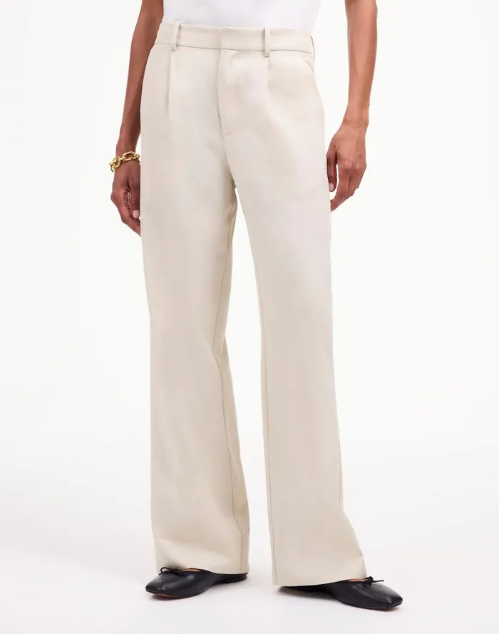 Women Pants Madewell Slouchy Straight Pants In Drapey Twill Muted Stone
