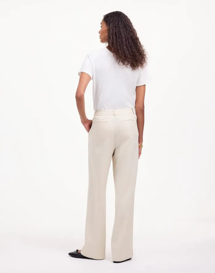 Women Pants Madewell Slouchy Straight Pants In Drapey Twill Muted Stone