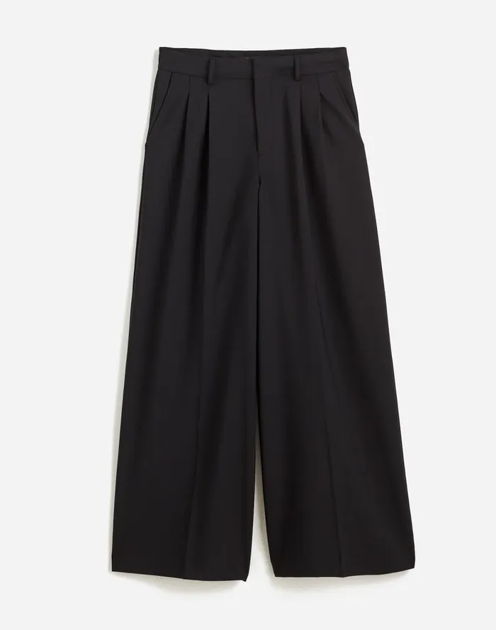 Women Pants Madewell The Harlow SuperwideLeg Trouser True Black