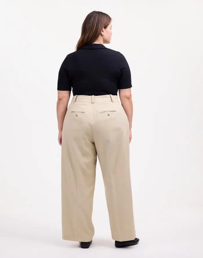 Women Pants Madewell The Plus Harlow WideLeg Pant In Drapey Twill Vintage Khaki