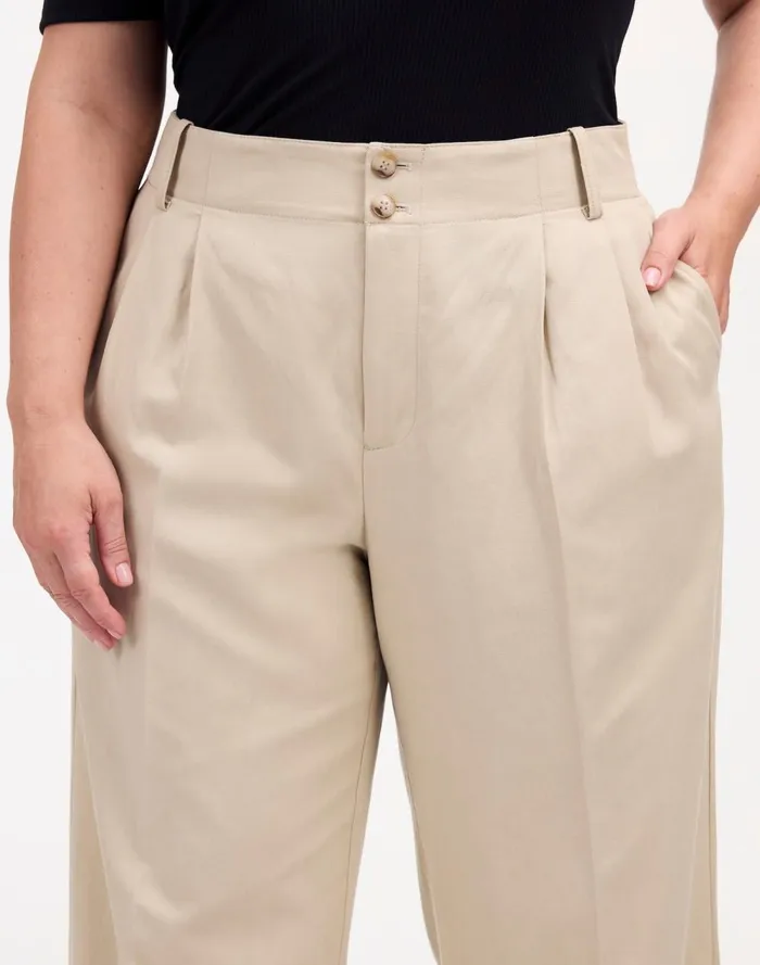 Women Pants Madewell The Plus Harlow WideLeg Pant In Drapey Twill Vintage Khaki