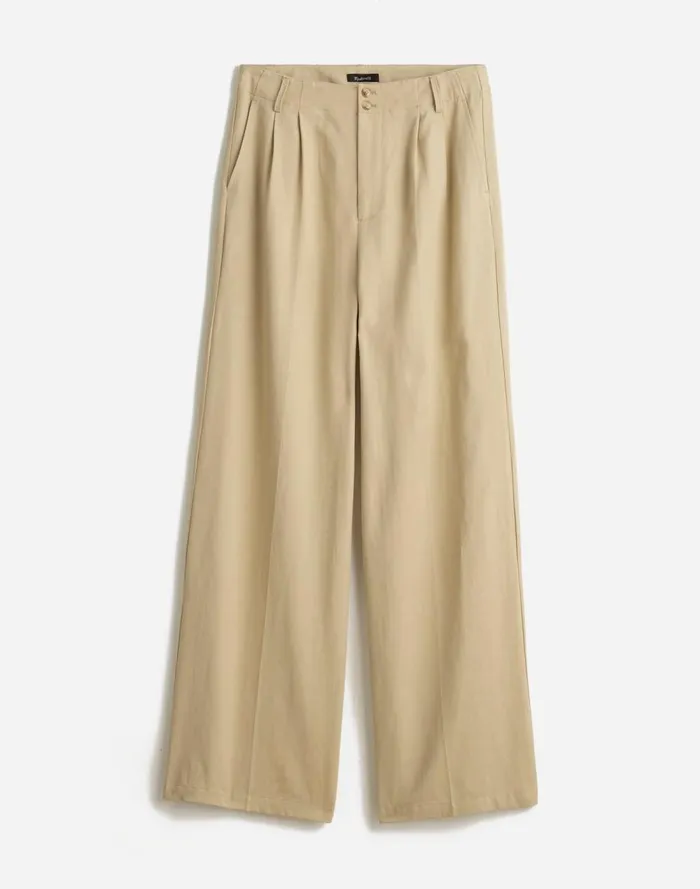 Women Pants Madewell The Plus Harlow WideLeg Pant In Drapey Twill Vintage Khaki