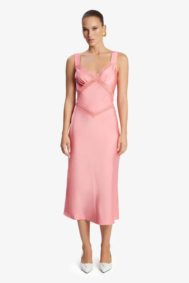Women Party Dresses Bardot Emory Satin Slip Dress In Pink Pink Women Party Dresses Bardot Emory Satin Slip Dress In Pink Pink