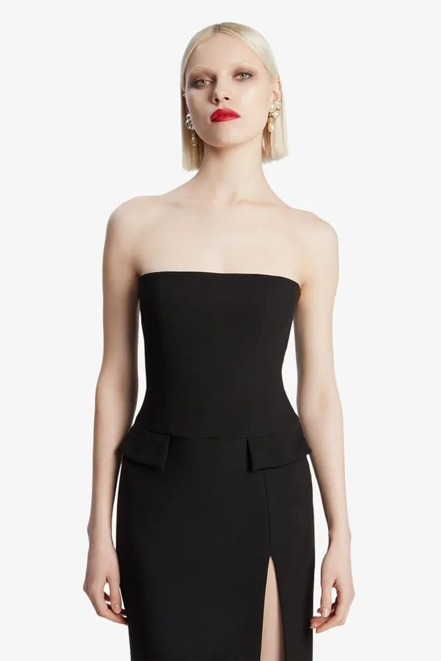 Women Party Dresses Bardot Nikki Strapless Midi Dress In Black Black Women Party Dresses Bardot Nikki Strapless Midi Dress In Black Black