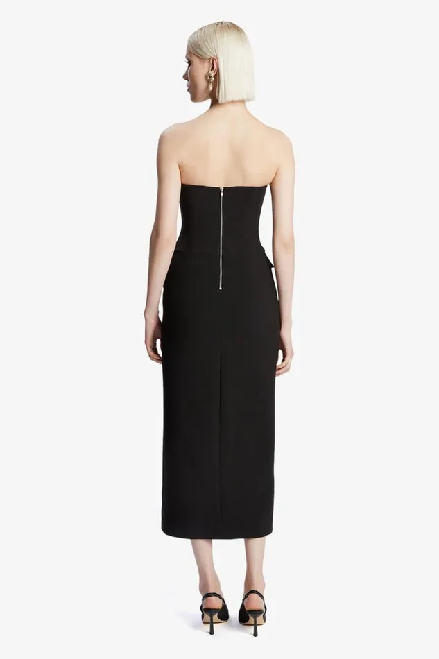 Women Party Dresses Bardot Nikki Strapless Midi Dress In Black Black Women Party Dresses Bardot Nikki Strapless Midi Dress In Black Black