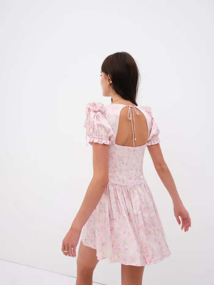 Women Paulina Puff Sleeve Mini Dress Light Pink For Love and Lemons Dresses Women Paulina Puff Sleeve Mini Dress Light Pink For Love and Lemons Dresses